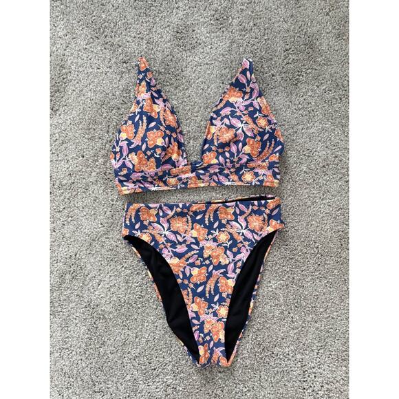 J.crew Women’s Painted Floral Block Print Bikini Sz S - Picture 2 of 7